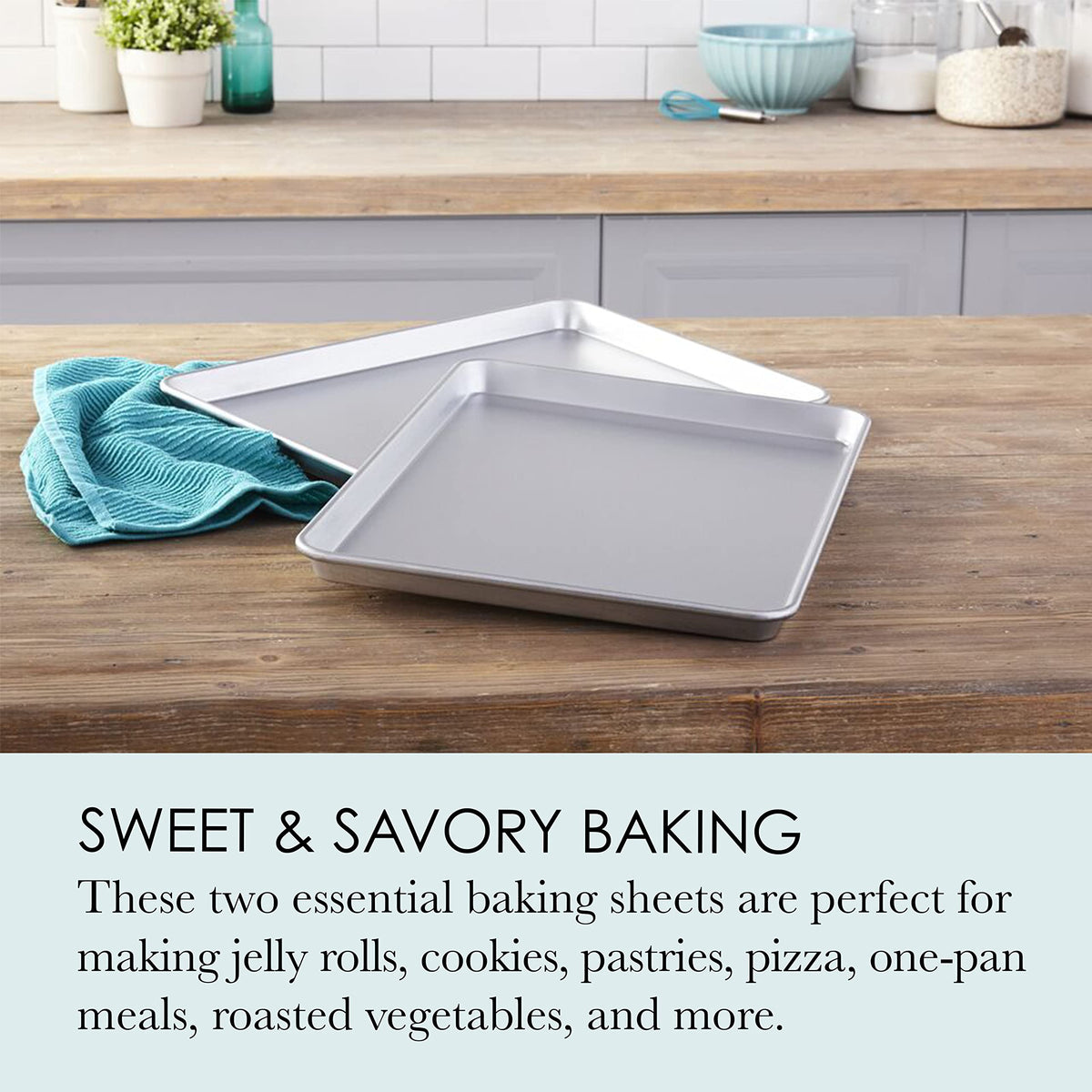 Chicago Metallic Commercial II jelly roll pan is dishwasher-safe for easy cleanup