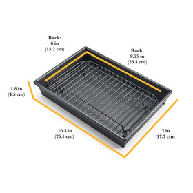 Chicago Metallic nonstick toaster oven pan for easy release and quick cleanup.