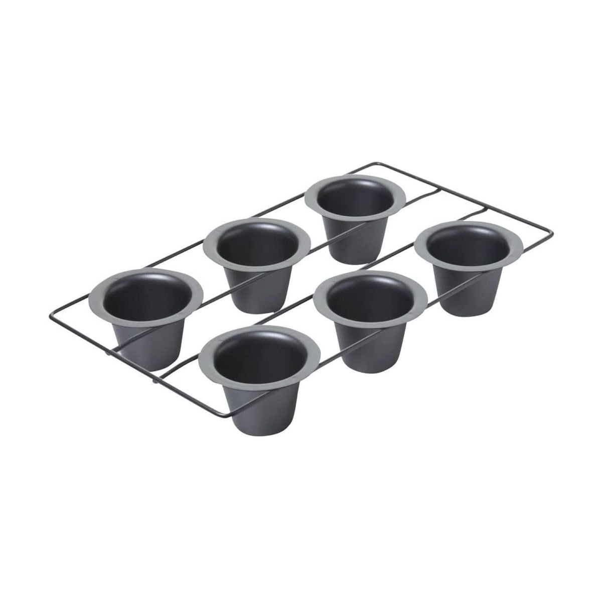 Chicago Metallic 6-cup popover pan showing even rise in each cup