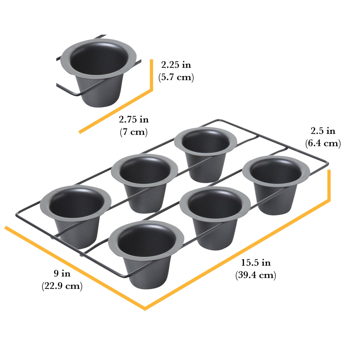 Chicago Metallic popover pan with deep cups supports even rising and uniform browning.