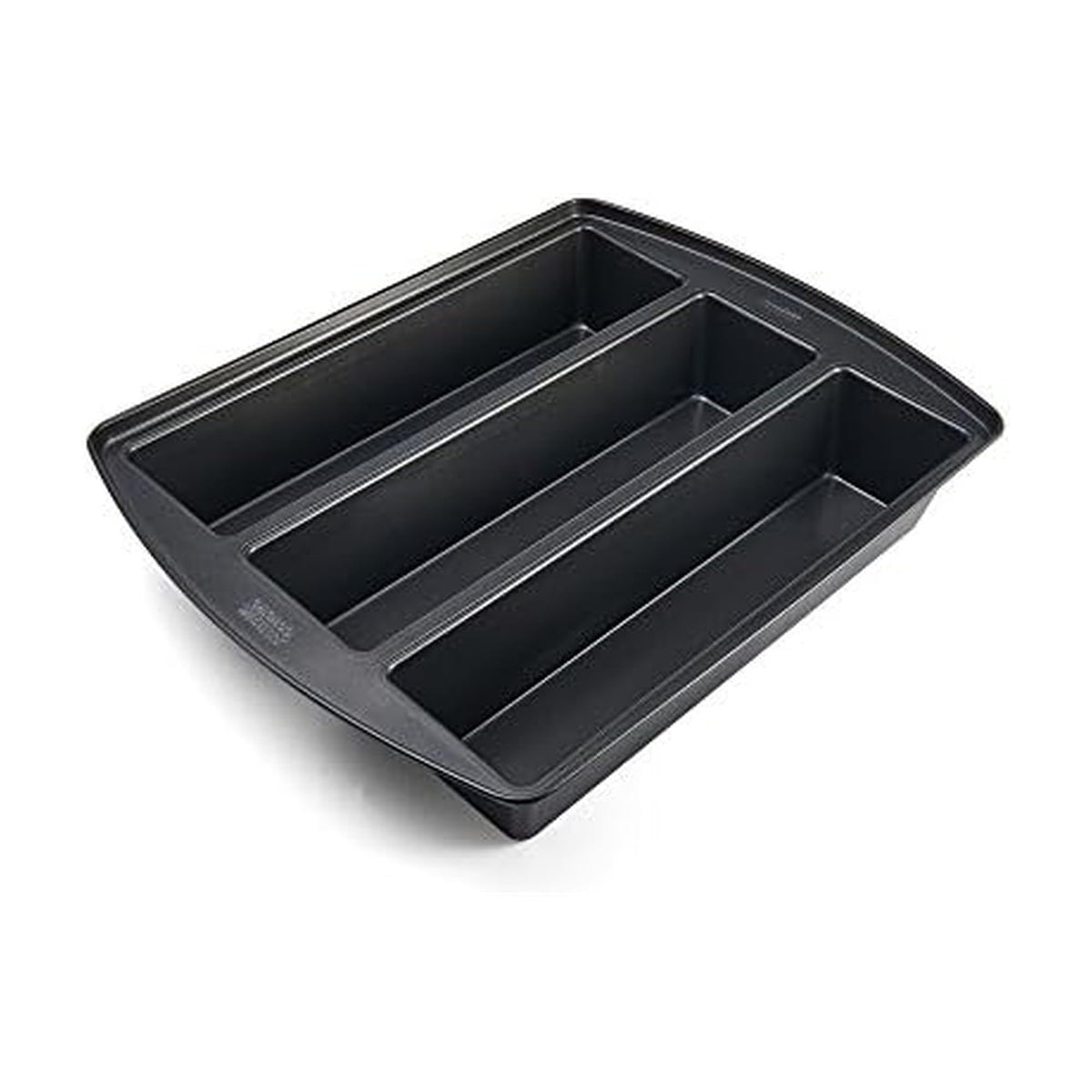Chicago Metallic Lasagna Trio Pan top view shows three channels for multiple recipes.