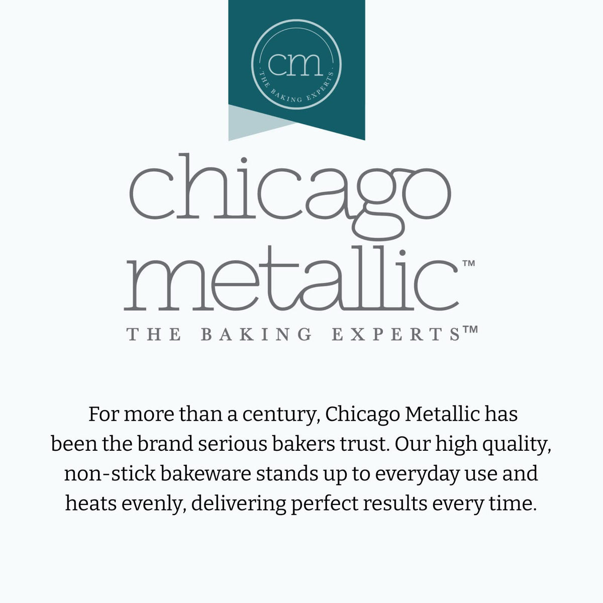 Close-up showing edge alignment and precise leveling on Chicago Metallic pans.