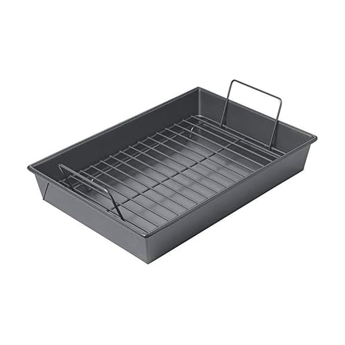 Chicago Metallic professional roast pan with non-stick rack in 13x9 inches for easy roasting.