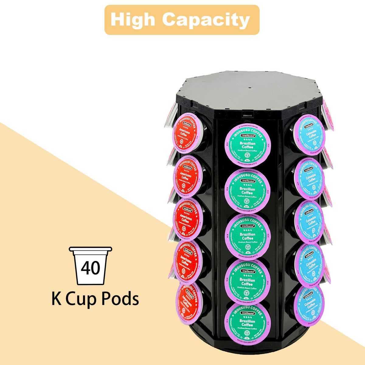 CHICBAKE 40-pod capacity pod holder keeps your kitchen organized.
