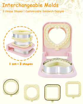 CHICHAUS 3-in-1 square shape cutter for crustless bites at lunch