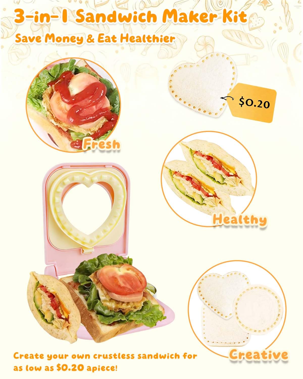 CHICHAUS sealer close-up shows leak-proof crustless sandwich edge