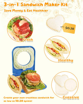CHICHAUS uncrustable square-cut press for neat lunch portions.