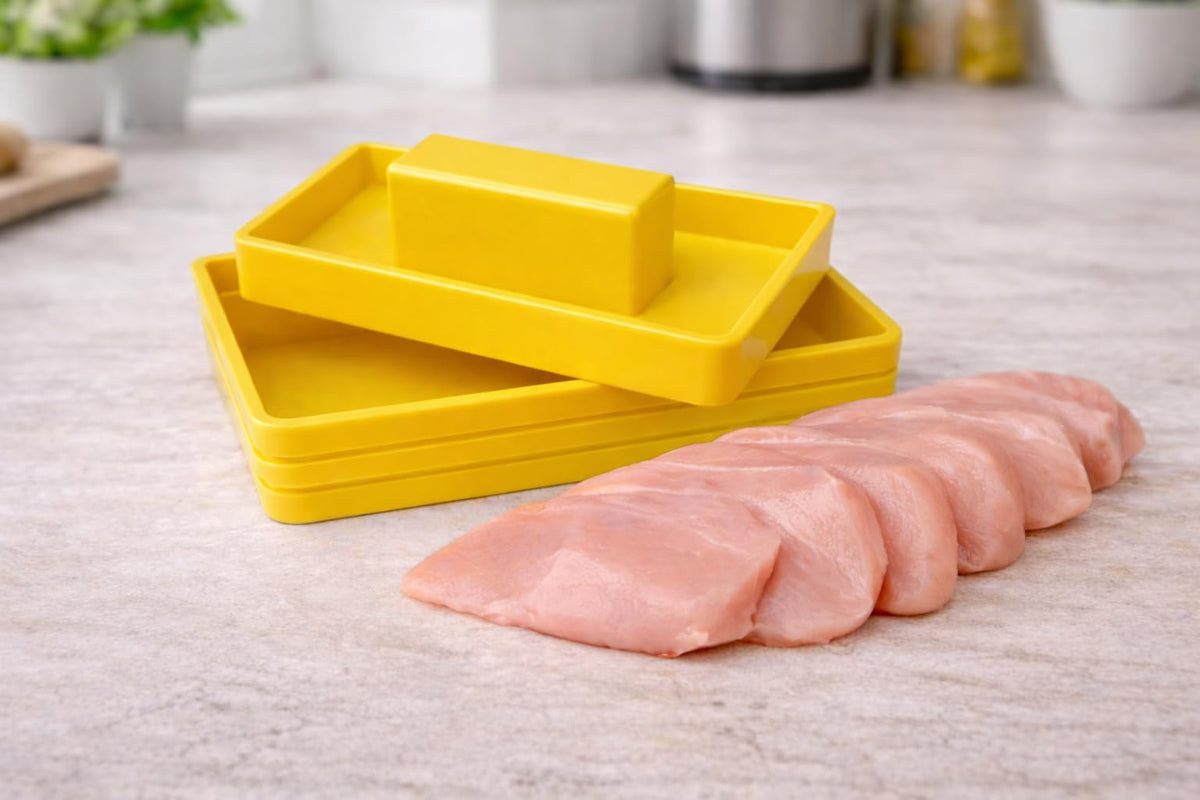 Chicken Slicer demonstrates fast meal prep for weeknight dinners.