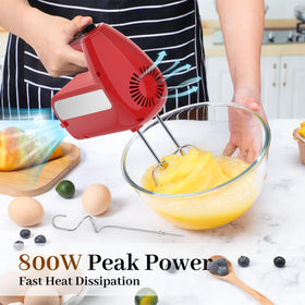 CHIDOLL hand mixer turbo button close-up for quick blends