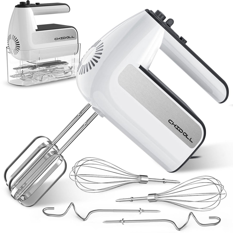 CHIDOLL hand mixer with turbo-button for quick blending in the kitchen