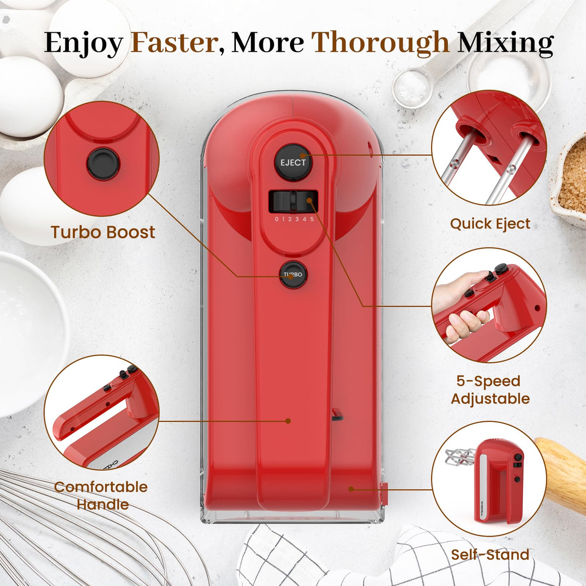 CHIDOLL mixer with vents for steady performance