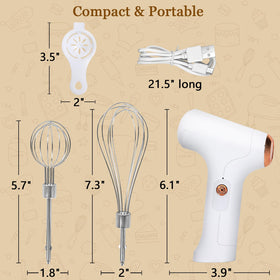 Chidoyii cordless hand mixer in action with detachable whisk heads.