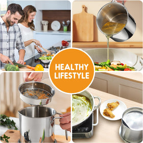 Chihee grease container ergonomic handle for comfortable pouring