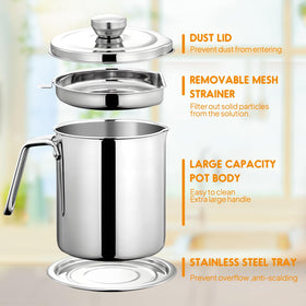 Chihee grease container on anti-slip tray preventing spills during pouring