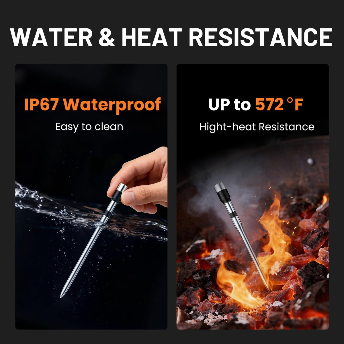 Chihod magnetic-back with stand keeps thermometer within reach on ovens and grills