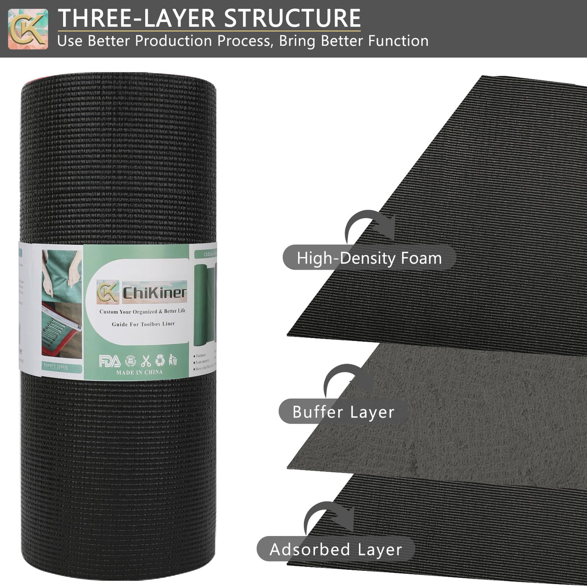 ChiKiner thickened cushion design provides extra cushioning and tool protection