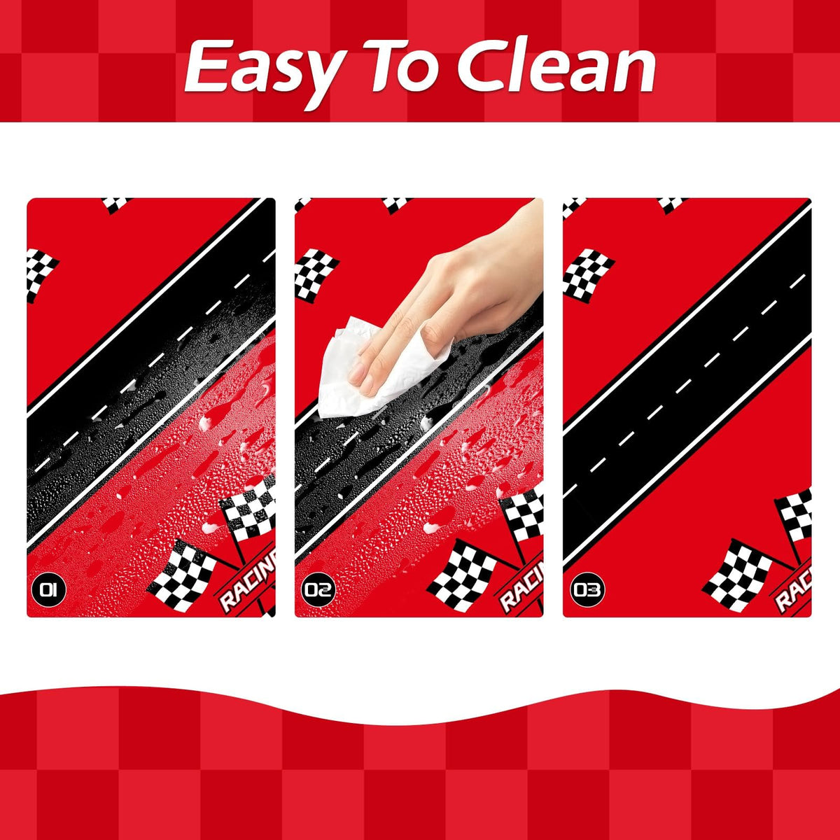 Childom race car birthday tablecloth rectangular to fit long tables