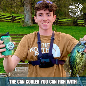 Chill-N-Reel fits 16 oz cans securely during outings.