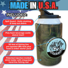 Chill-N-Reel spill guard topper protects your beverage on the go.