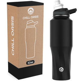 Chill Oasis bottle with lid assembly for quick, on-the-go hydration