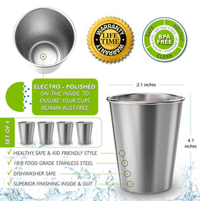 CHILLOUT LIFE durable stainless cups with inside polish and outside brushed finish for longevity.