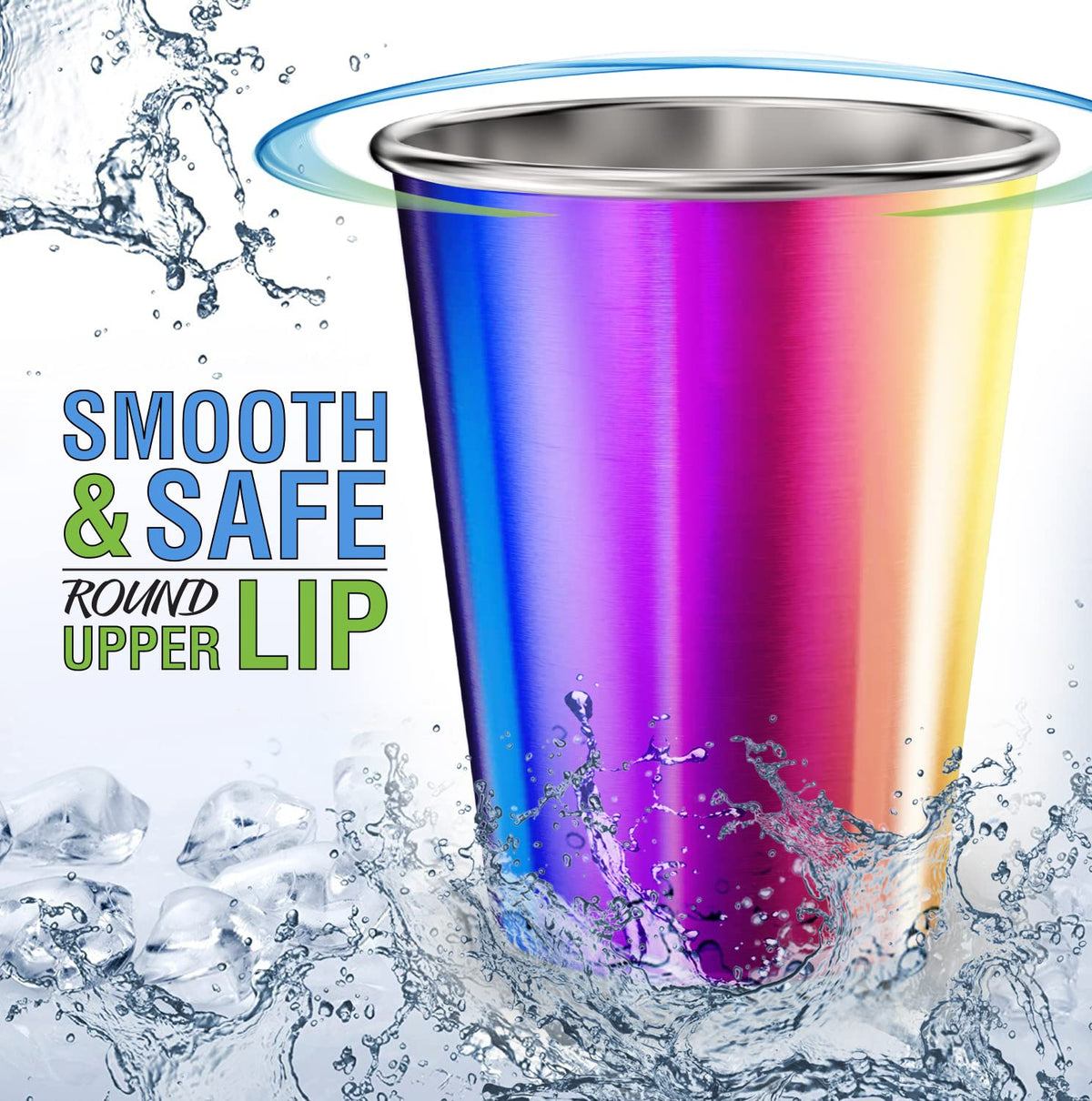 CHILLOUT LIFE kid-friendly cups with wide lip for easy drinking.