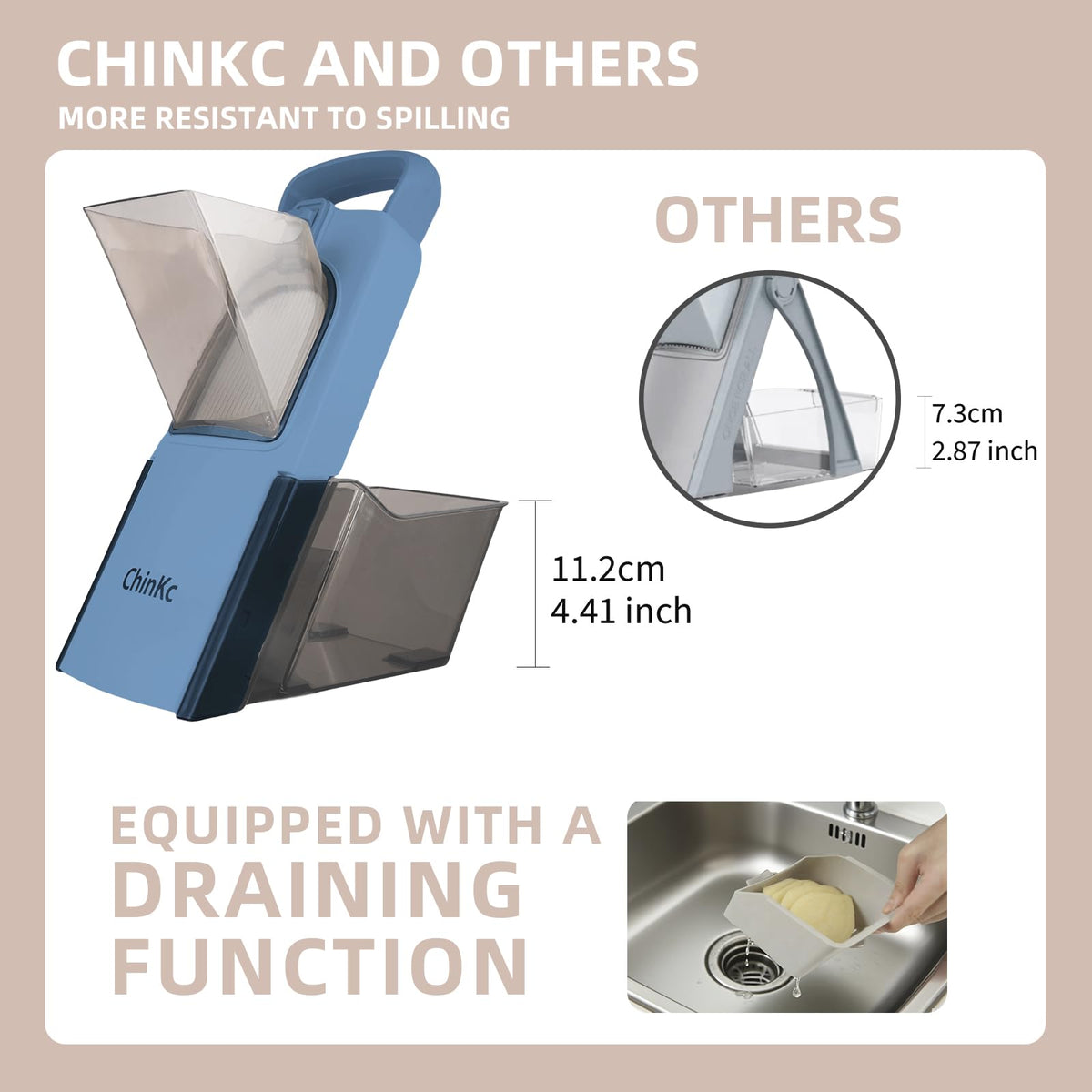 ChinKc dishwasher-safe construction simplifies post-use cleanup.