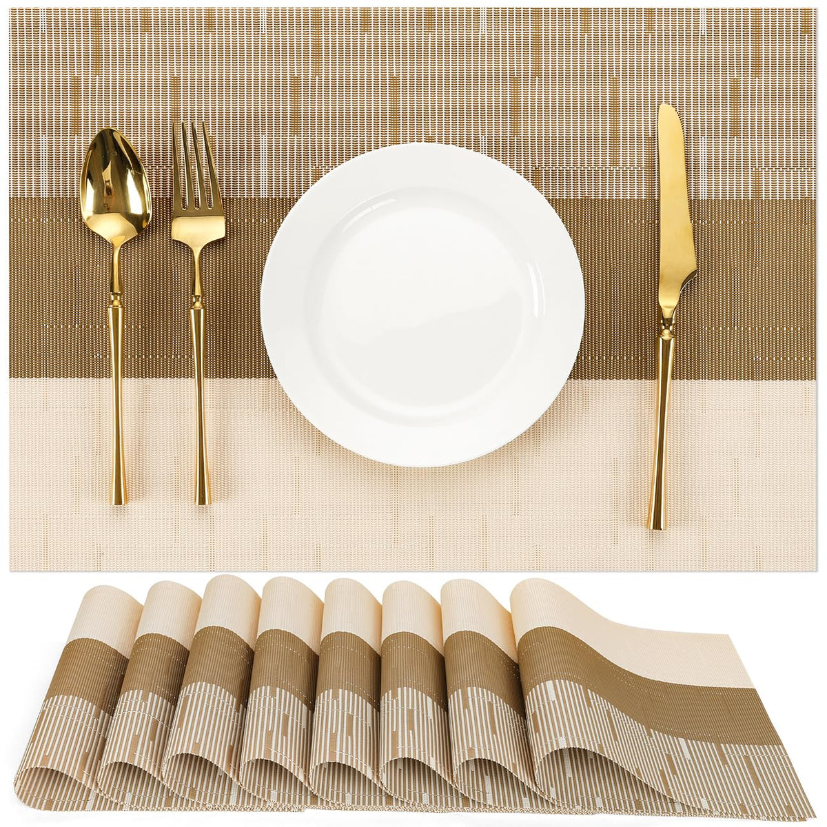 Chitomars placemats woven texture for durable dining and easy cleanup