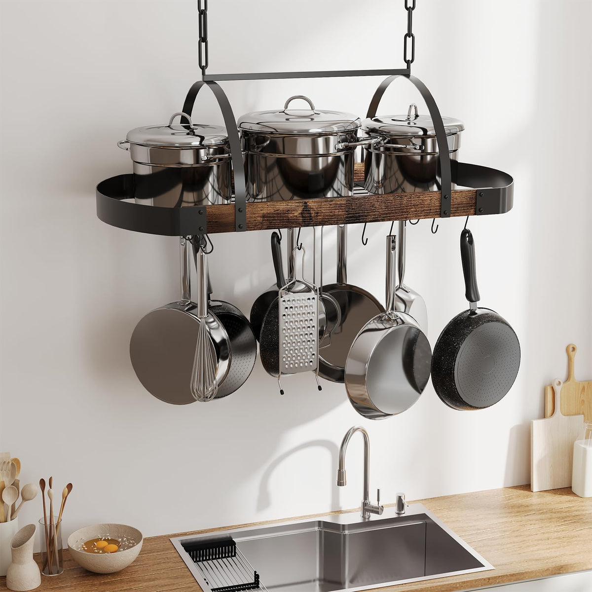 Effortless installation with labeled parts on Chloraeon ceiling rack.