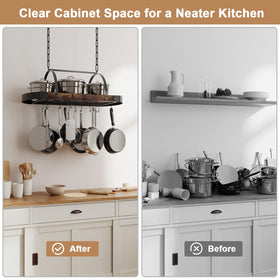 Chloraeon hanging rack is ideal for cookware, tools, or plants.