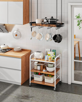 CHOEZON 31.7-inch hanging pot rack ceiling mount demonstrates secure installation