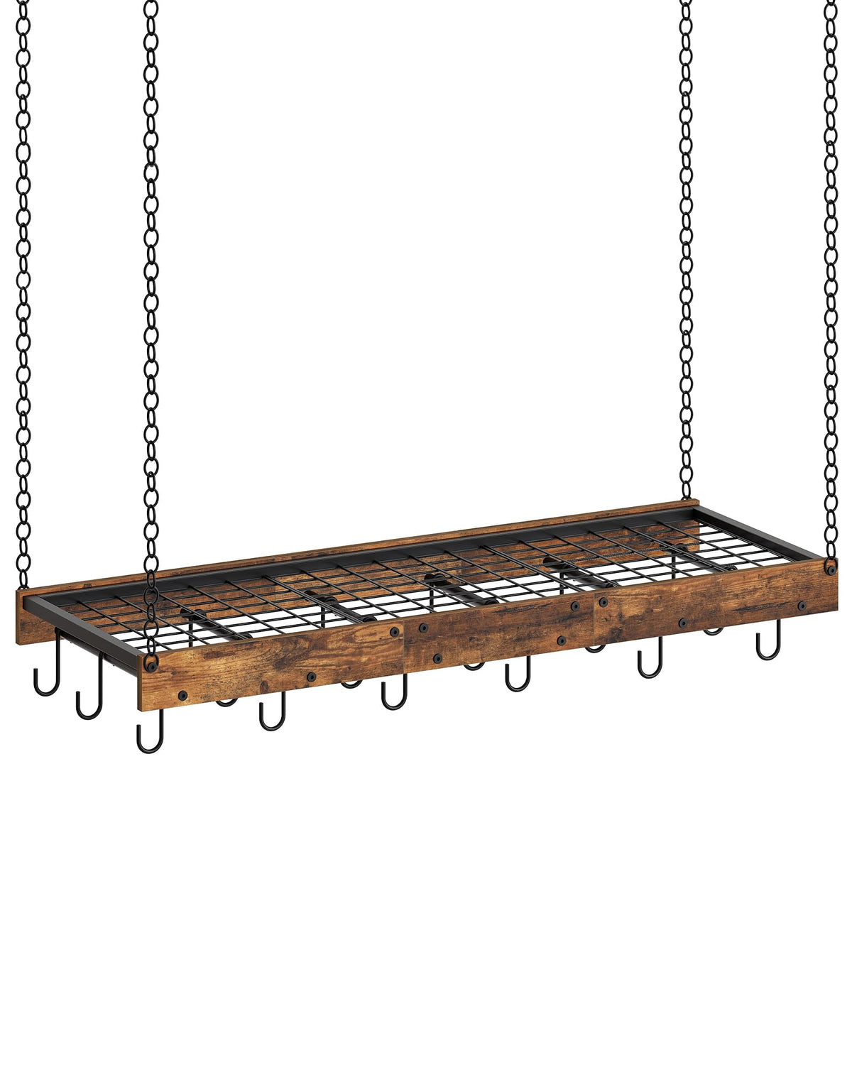CHOEZON hanging pot rack ceiling installation highlights space-saving kitchen storage