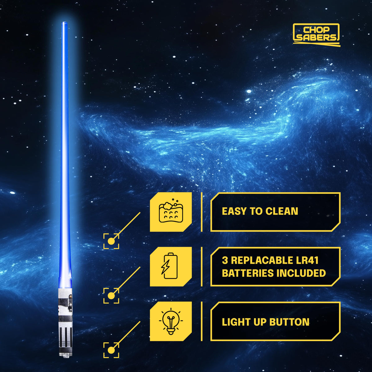 ChopSabers dining with sushi and noodles using glow chopsticks.