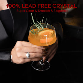 Chouggo hand-blown crystal coupe glasses showcase artisanal craftsmanship
