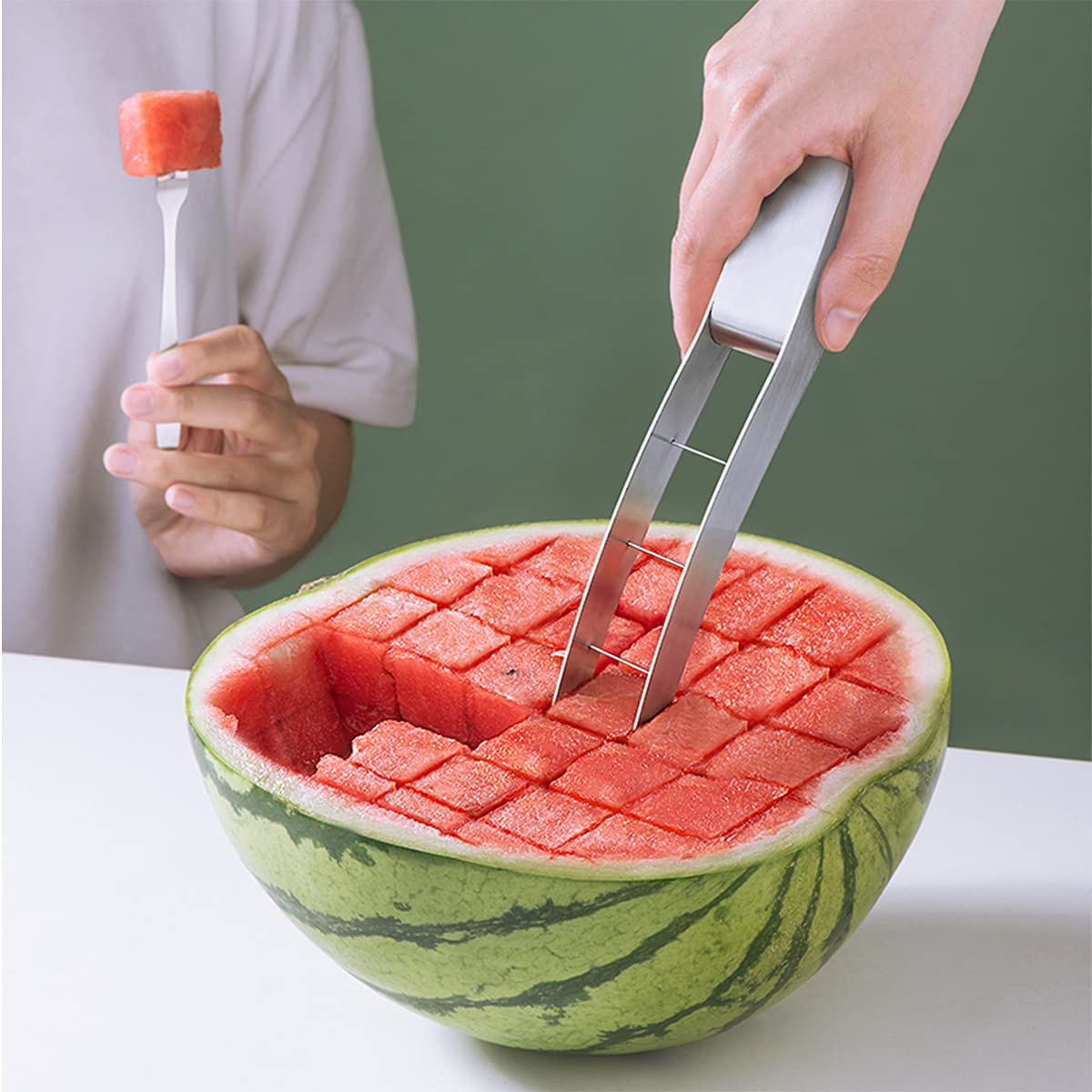 Choxila watermelon slicer with a sturdy grip for controlled slicing.