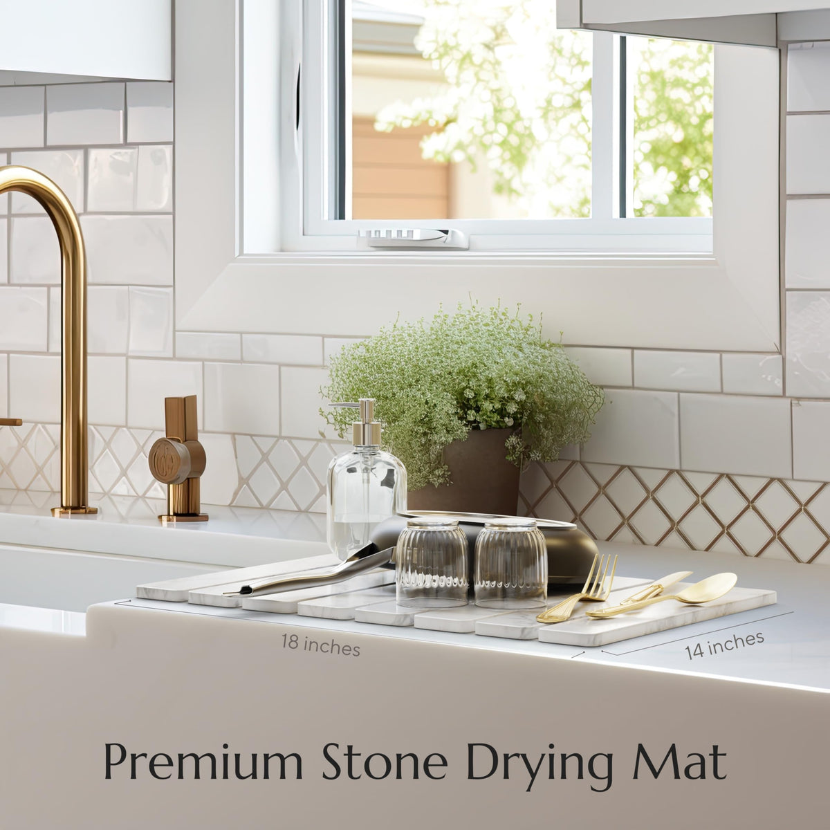 CHROME CLUB Stone Drying Mat used as drying tray for herbs and vegetables