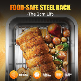 Chrysovereign large turkey roasting pan fits whole turkey and sides