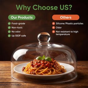 Chufa 12-inch borosilicate glass splatter cover dishwasher-safe