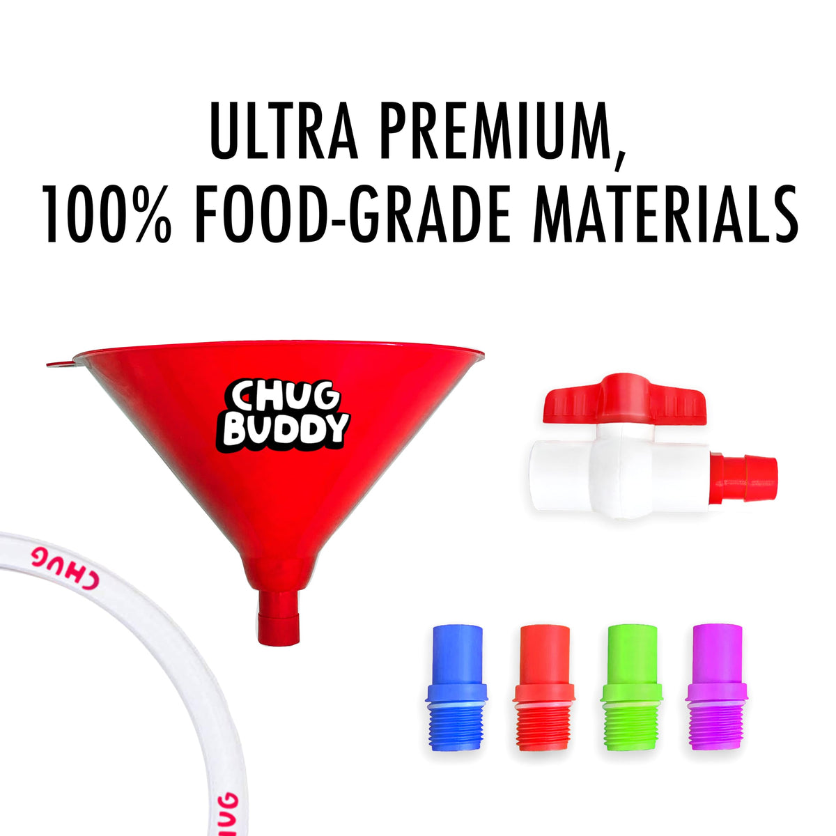 Chug Buddy 3ft kink-free hose maintains steady flow