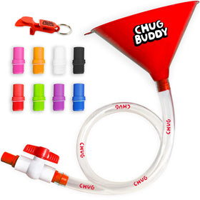 Chug Buddy beer bong tube for fast, controlled pours