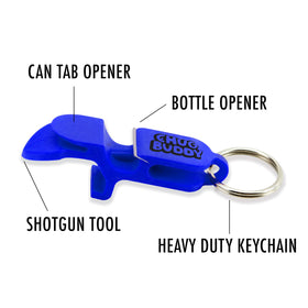 Chug Buddy BPA-free plastic for safe party use.
