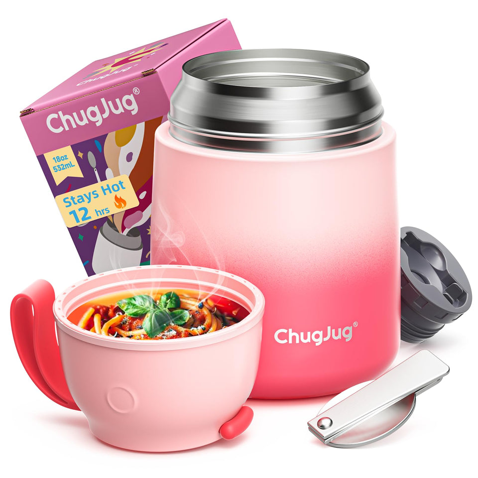 ChugJug Thermo wide-mouth 18oz pink for easy filling and cleaning