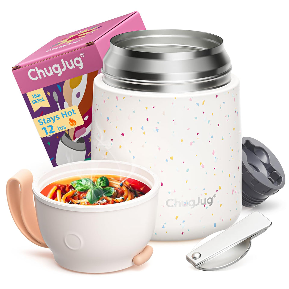 ChugJug Thermo wide-mouth jar eases filling and cleaning while keeping meals warm.