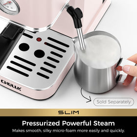 20 bar Italian pump delivers rich crema and bold espresso