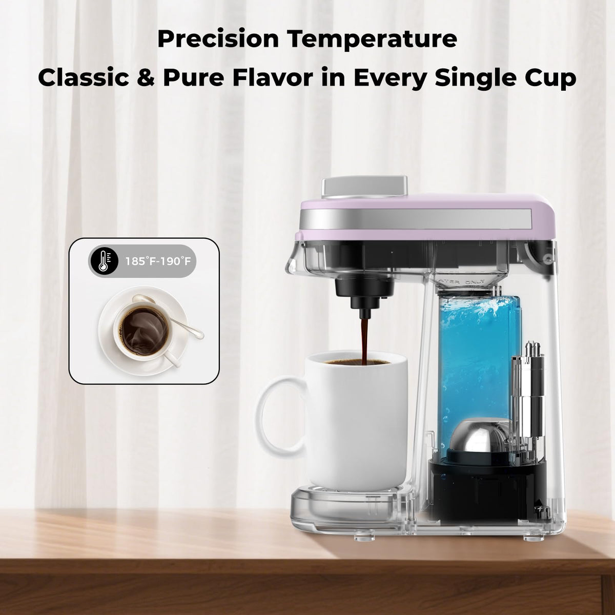 CHULUX built in water filter visible for purer tasting brews