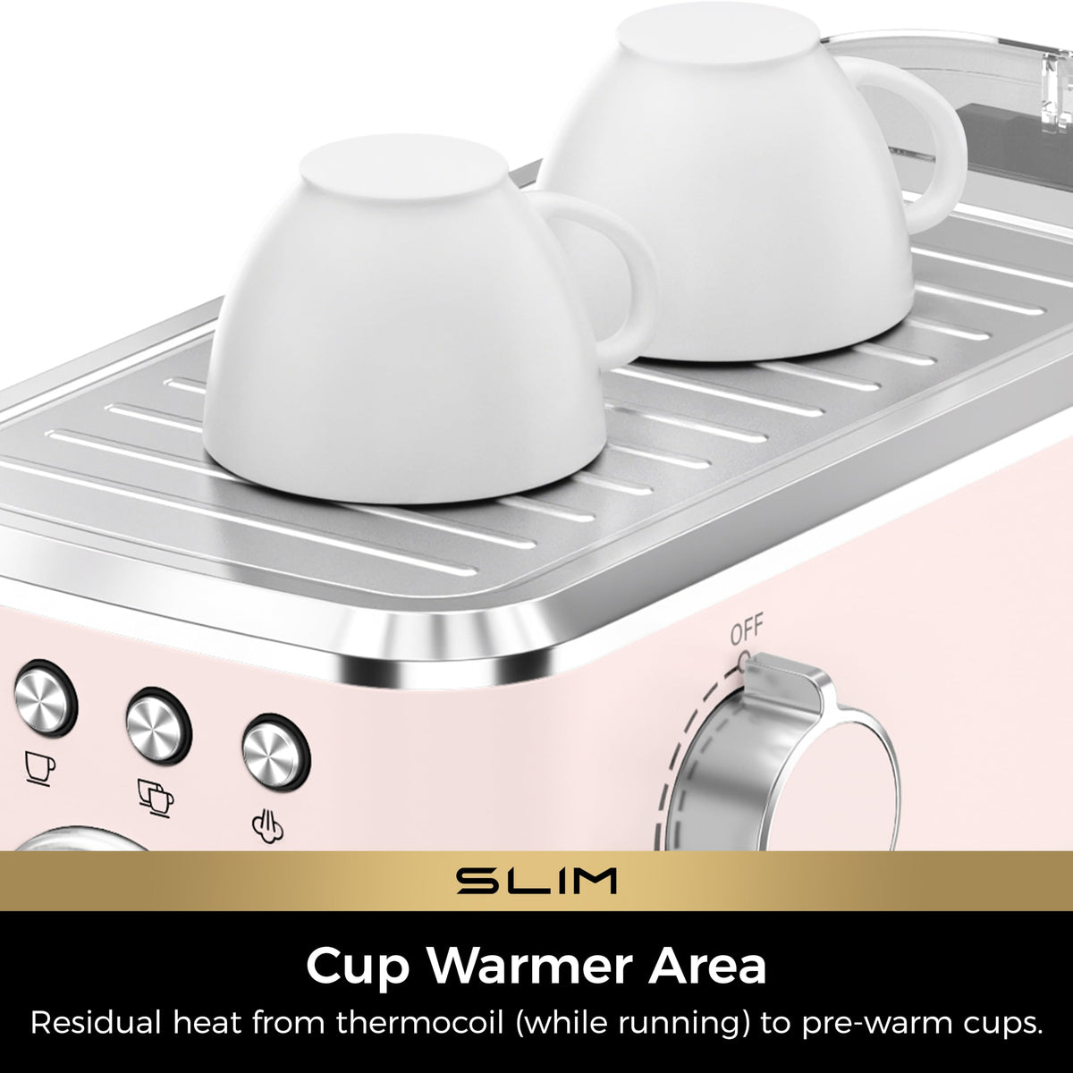 Compact 5.5-inch width fits small kitchens or desks