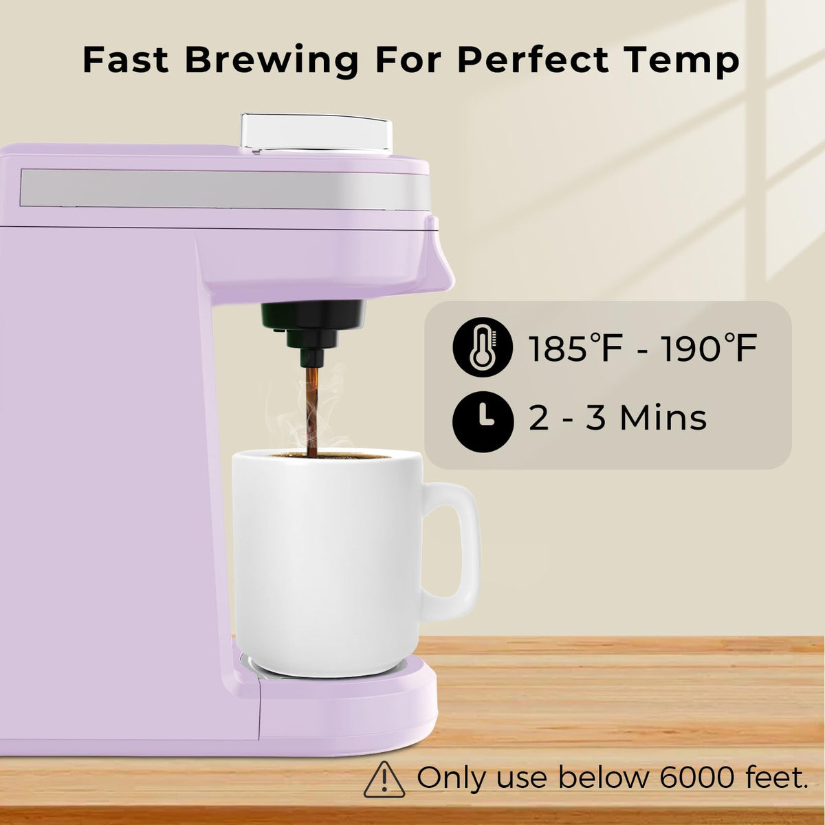 CHULUX adjustable drip tray enabling tall mugs for comfortable sipping