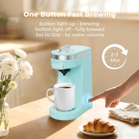 Adjustable drip tray on CHULUX Mini Coffee Maker accommodates up to 5.7 inch mugs.