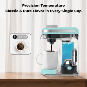 Built-in water filter on CHULUX Mini Coffee Maker for cleaner taste.