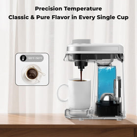 CHULUX mini coffee maker has a compact design that fits small spaces on any countertop.